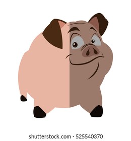 Isolated pork cartoon design