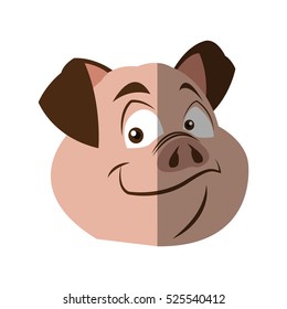 Isolated pork cartoon design