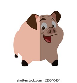 Isolated pork cartoon design