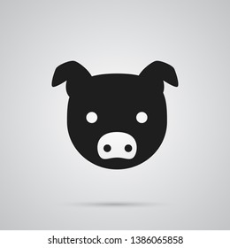 Isolated pork icon symbol on clean background. Vector swine element in trendy style.