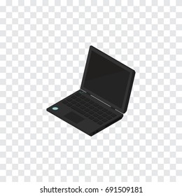 Isolated Portable Computer Isometric. Laptop Vector Element Can Be Used For Laptop, Computer, Notebook Design Concept.