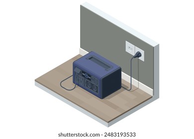 Batería casera portátil aislada diseñada para la copia de seguridad casera. Solución de copia de seguridad doméstica. Batería de fuente de alimentación portátil para acampar, pescar, cazar o durante los cortes de energía.