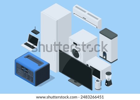 Isolated portable home battery designed for home backup, microwave oven and kettle, refrigerator, and home electrical appliances. Portable power supply battery to use during power outages.