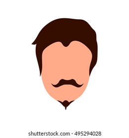 Isolated portrait of a hipster, Vector illustration