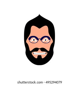 Isolated portrait of a hipster, Vector illustration