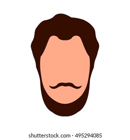 Isolated portrait of a hipster, Vector illustration