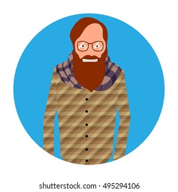 Isolated portrait of a hipster, Vector illustration