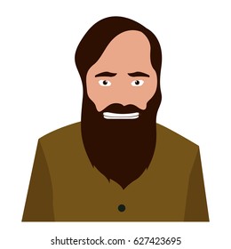 Isolated portrait of a man, Vector illustration