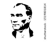 isolated portrait of Mustafa Kemal Atatürk 