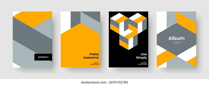 Diseño de póster aislado. Plantilla de portada de libro Abstractas. Diseño geométrico de la presentación del negocio. Folleto. Volante. Antecedentes. Anuncio. Informe. Diario. Manual. Folleto. Cartera. Publicidad