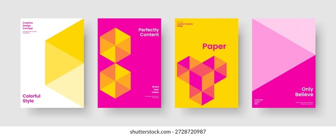 Layout de cartaz isolado. Design de Panfleto Geométrico. Modelo de relatório abstrato. Faixa. Capa de Livro. Histórico. Apresentação de negócios. Brochura. Diário. Revista. Identidade da marca. Panfleto. Publicidade