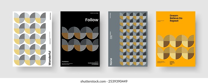 Layout de cartaz isolado. Modelo de banner moderno. Design de relatório geométrico. Brochura. Histórico. Panfleto. Capa de Livro. Apresentação de negócios. Carteira. Publicidade. Folheto informativo. Revista. Bloco de Anotações