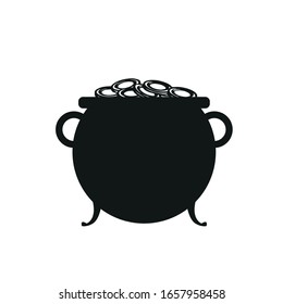Isolated pot with golden coins. Saint patricks day - Vector