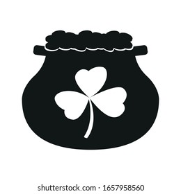 Isolated pot with golden coins. Saint patricks day - Vector