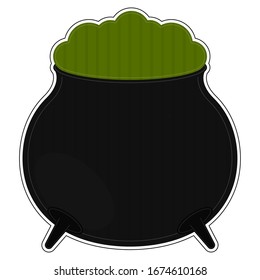 Isolated pot with green potion. Saint patricks icons - Vector