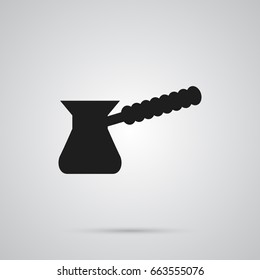 Isolated Pot Icon Symbol On Clean Background. Vector Turkish Coffee Element In Trendy Style.