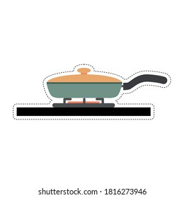 Isolated pot on the stove. Kitchen objects - Vector
