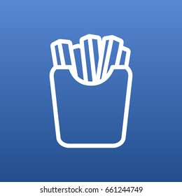 Isolated Potato Outline Symbol On Clean Background. Vector French Fries Element In Trendy Style.