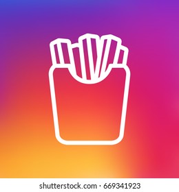 Isolated Potato Outline Symbol On Clean Background. Vector French Fries Element In Trendy Style.