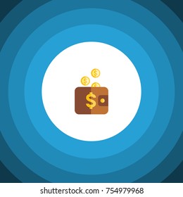 Isolated Pouch Flat Icon. Payment Vector Element Can Be Used For Pouch, Payment, Money Design Concept.