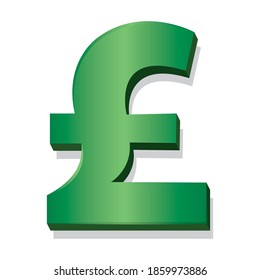 Isolated pound sterling symbol green in white background financial icon- Vector