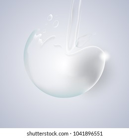 isolated pouring water in circle shape,on white gradient background,vector illustration,world water day