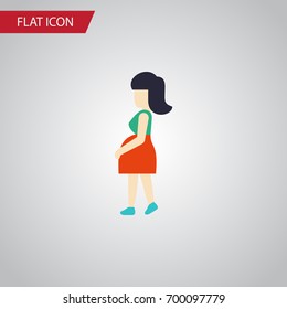 Isolated Pregnancy Flat Icon. Mother Vector Element Can Be Used For Pregnant, Woman, Pregnancy Design Concept.