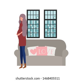 Isolated pregnant woman design vector illustration