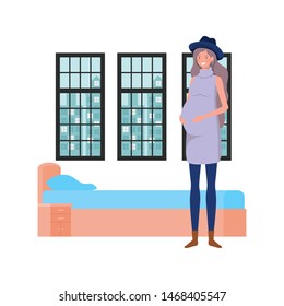 Isolated pregnant woman design vector illustration