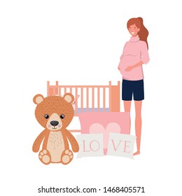 Isolated pregnant woman design vector illustration