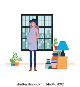 Isolated pregnant woman design vector illustration