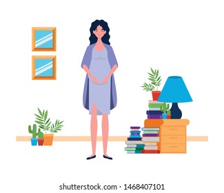 Isolated pregnant woman design vector illustration