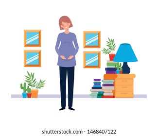 Isolated pregnant woman design vector illustration