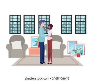 Isolated pregnant woman and man design