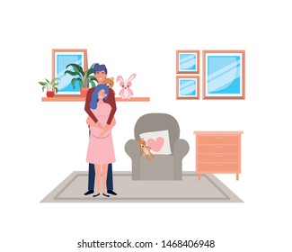 Isolated pregnant woman and man design