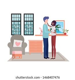 Isolated pregnant woman and man design