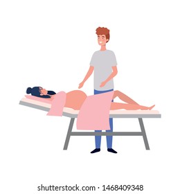 Isolated pregnant woman and man design