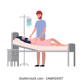 Isolated pregnant woman and man design
