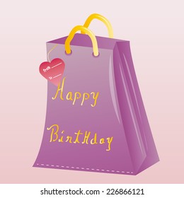 an isolated present for a birthday party on a pink background