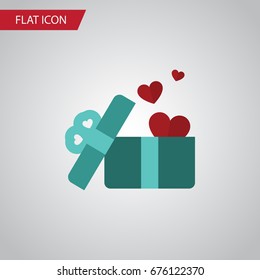 Isolated Present Flat Icon. Gift Vector Element Can Be Used For Heart, Gift, Ribbon Design Concept.