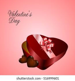Isolated present on a colored background, Valentine day vector illustration
