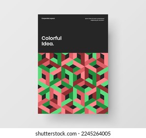 Isolated presentation A4 design vector concept. Minimalistic geometric pattern placard illustration.