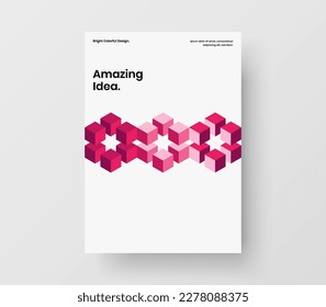 Isolated presentation design vector concept. Bright geometric shapes booklet layout.