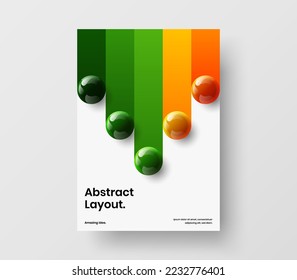 Isolated presentation design vector illustration. Simple 3D balls front page layout.
