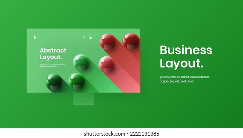 Isolated presentation vector design concept. Bright desktop mockup website screen layout.