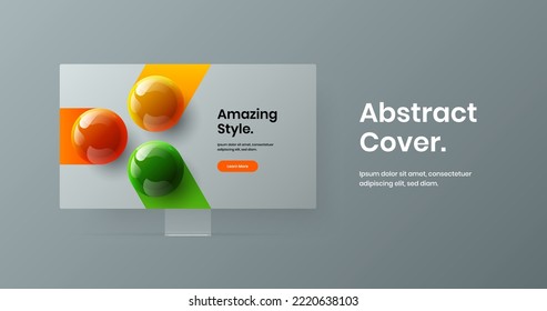 Isolated presentation vector design illustration. Creative computer display mockup landing page template.