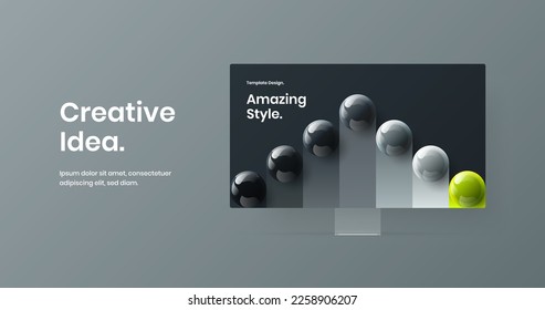 Isolated presentation vector design illustration. Simple desktop mockup banner template.