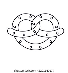 Isolated pretzel draw oktoberfest vector illustration