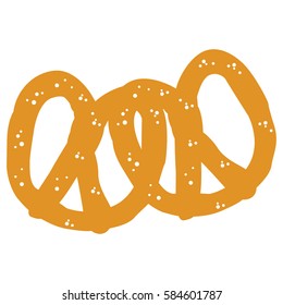 Isolated pretzel icon on a white background, Vector illustration