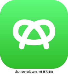 Isolated Pretzel Icon Symbol On Clean Background. Vector Snack Element In Trendy Style.